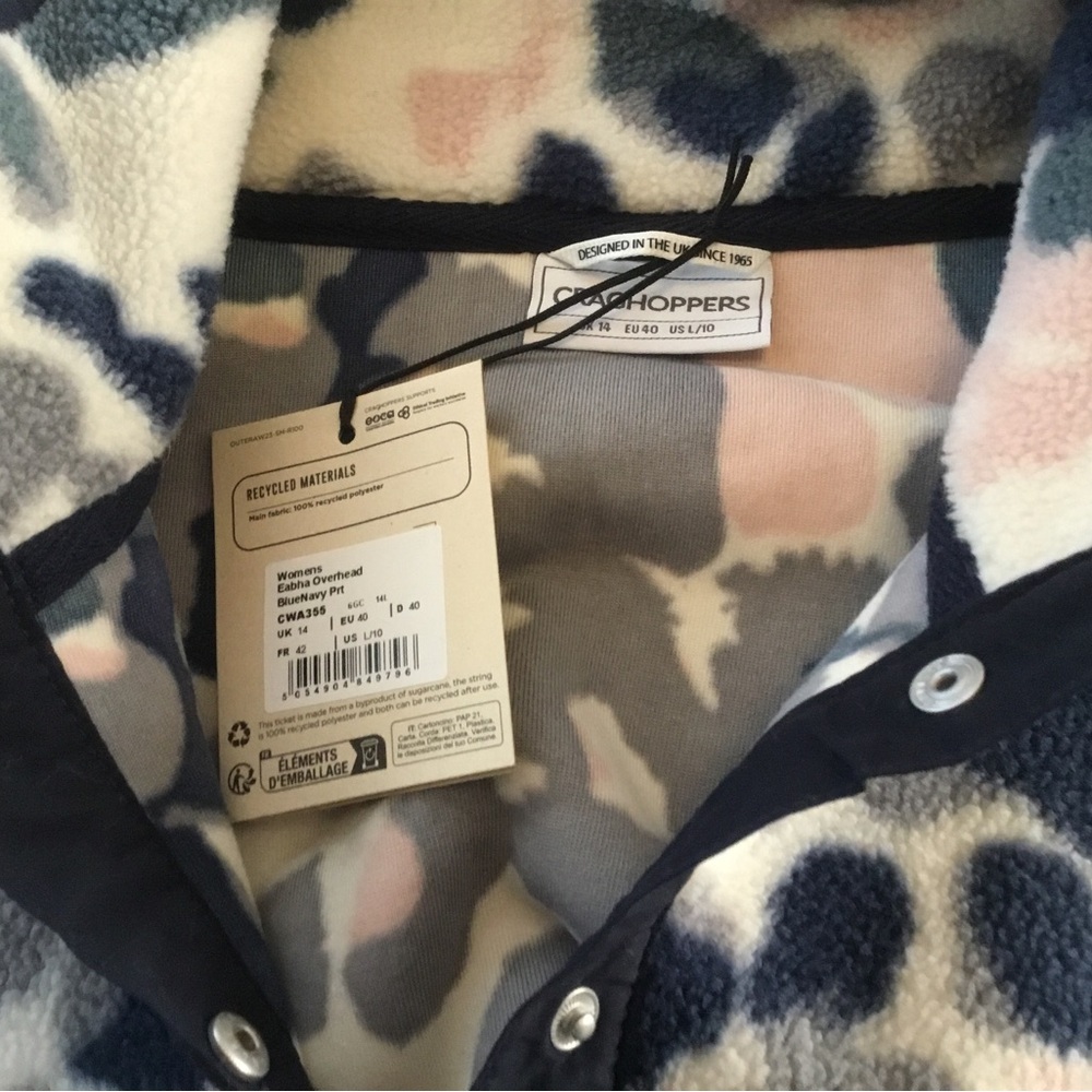 Women’s Craghoppers Eabah Overhead-NWT blue navy print  Size:L/10 - Picture 4 of 7